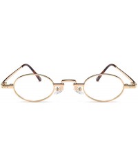 Round Unisex Vintage Oval Glasses Small Metal Frames Sunglasses UV400 - Glod White - CW18NL9ZGGX $9.08