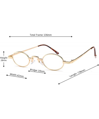 Round Unisex Vintage Oval Glasses Small Metal Frames Sunglasses UV400 - Glod White - CW18NL9ZGGX $9.08