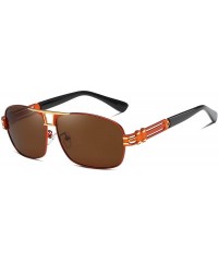 Sport Rectangular Polarized Sunglasses for Men Driving 100% UV 400 protection 70019 - Brown Golden - CB18X05W68I $12.90