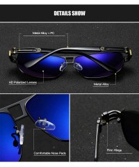 Sport Rectangular Polarized Sunglasses for Men Driving 100% UV 400 protection 70019 - Brown Golden - CB18X05W68I $12.90