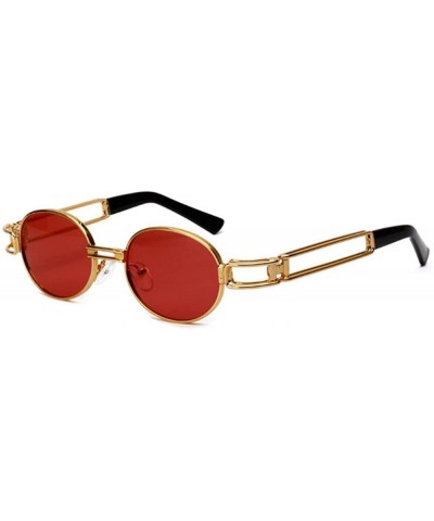 Oval Vintage Designer Fashion Sunglasses Oval Frame UV Protection - Gold-red - CW188CAY5W9 $15.48