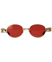 Oval Vintage Designer Fashion Sunglasses Oval Frame UV Protection - Gold-red - CW188CAY5W9 $15.48