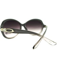 Oval Luxurious Rhinestone Designer Sunglasses Womens Oversized Oval Fashion - Smokey Lavender - CL185X462C3 $12.37