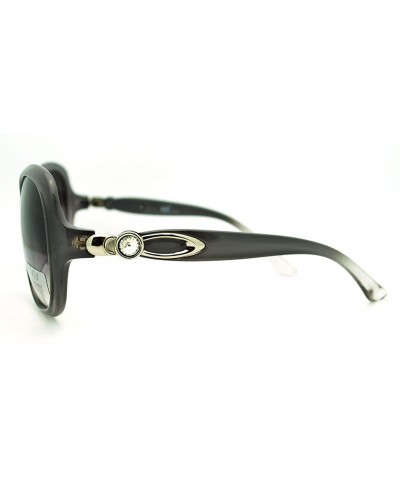 Oval Luxurious Rhinestone Designer Sunglasses Womens Oversized Oval Fashion - Smokey Lavender - CL185X462C3 $12.37