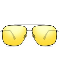 Round Men's Driving Sunglasses Polarized UV Protection Rectangular Metal sun glasses - Hd Night Glasses - C718UHIU4IU $18.50