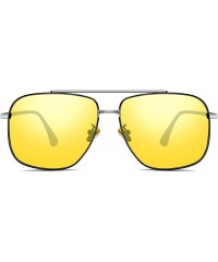 Round Men's Driving Sunglasses Polarized UV Protection Rectangular Metal sun glasses - Hd Night Glasses - C718UHIU4IU $18.50