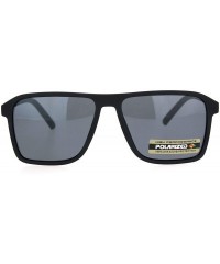 Rectangular Polarized Mafia Mobster Flat Top Racer Luxury Sporty Sunglasses - Matte Black - CD18OK2YXWY $23.14