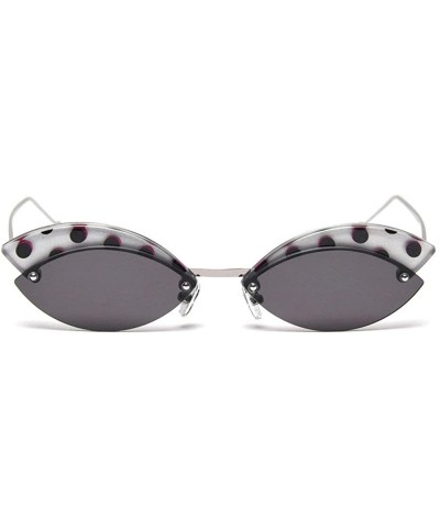 Oval Designer Frameless sunglassesSunglasses Vintage Reflective - Black - CY19994ILSQ $25.74