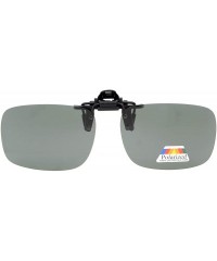 Rectangular Flip-up Clip-on Sunglasses Polarized Lens 60mm Wide x 43mm Height Millimeters - 4 Green - CV18NI4UT05 $19.65