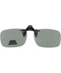 Rectangular Flip-up Clip-on Sunglasses Polarized Lens 60mm Wide x 43mm Height Millimeters - 4 Green - CV18NI4UT05 $19.65