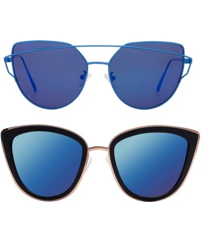 Oversized Oversized Cateye Polarized Sunglasses - Designer Inspired Style for Women - with Mirrored Lens P1891 - CO187K8EYIW ...