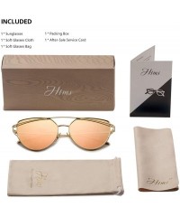 Oversized Cat Eye Mirrored Flat Lenses Metal Frame Sunglasses for Women Retro Fashion Sun glasses Shades - CN18OSCZMNY $11.12