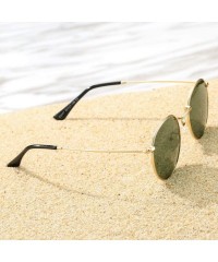 Sport Small Round Metal Polarized Sunglasses for Women Retro Designer Style - Gold Frame/G15 Green Lens - C118UQ6SZMD $19.12