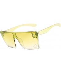 Shield Large Oversized Fashion Square Flat Top Sunglasses - Exquisite Packaging - 730103-crystal Yellow - CS19CUOEXDH $15.61
