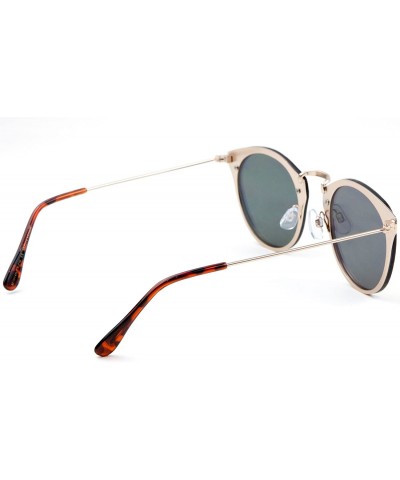 Rimless Flat Color Mirror Lens Rimless Back Flat Frame Geometric Cat Eye Sunglasses - Gold Demi - C61903WGTOG $11.36