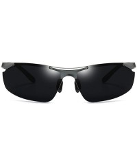 Oval Polarized sunglasses men outdoor sports driving fishing sunglasses mirror glasses - Black Frame - CR190MXXN2Z $33.21