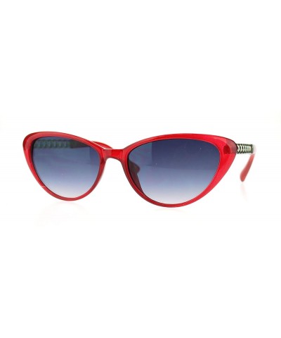 Cat Eye Womens Solid Diva Metal Chain Arm Retro Classic Cat Eye Sunglasses - Red - C111MWB0CYV $12.52