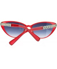 Cat Eye Womens Solid Diva Metal Chain Arm Retro Classic Cat Eye Sunglasses - Red - C111MWB0CYV $12.52