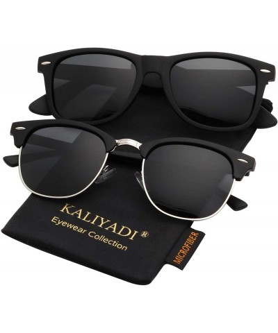 Square Polarized Sunglasses for Men and Women Semi-Rimless Frame Driving Sun glasses 100% UV Blocking - CR18SKC992X $29.05