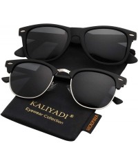 Square Polarized Sunglasses for Men and Women Semi-Rimless Frame Driving Sun glasses 100% UV Blocking - CR18SKC992X $16.82