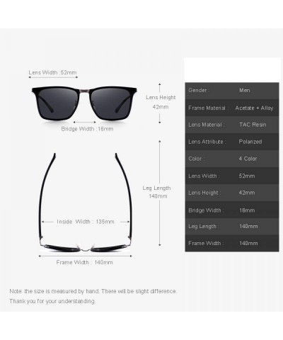 Sport DESIGN Men Square Polarized Sunglasses For Driving Outdoor Sports C01 Black - C04 Brown - CK18XGE385Z $17.29