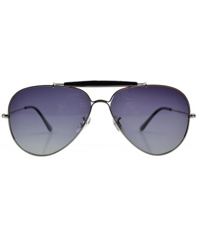 Sport Stainless Steel Frame Pilot Polarized Sunglasses Men Women - Silver - C81880RU2CZ $8.77