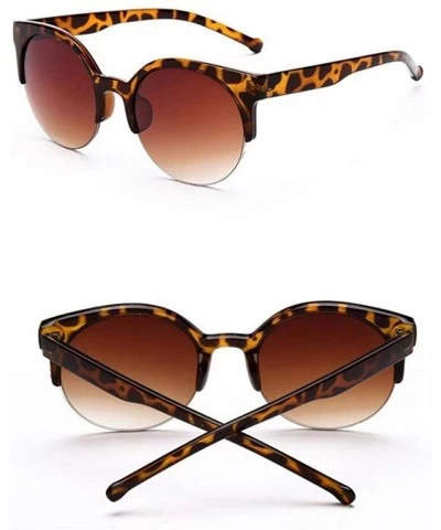 Oversized Vintage Sun Glasses For Men Sunglasses Women Original Brand Designer Women Gray - Leopard - C818YNDDY6I $7.60