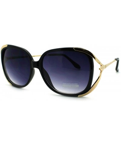 Square Womens Luxury Metal Ribbon Arm Ovesized Butterfly Diva Sunglasses - Black - C011YW4A3PX $8.29
