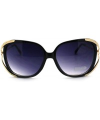 Square Womens Luxury Metal Ribbon Arm Ovesized Butterfly Diva Sunglasses - Black - C011YW4A3PX $8.29