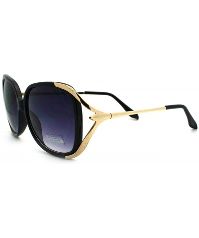 Square Womens Luxury Metal Ribbon Arm Ovesized Butterfly Diva Sunglasses - Black - C011YW4A3PX $8.29
