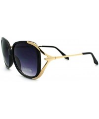 Square Womens Luxury Metal Ribbon Arm Ovesized Butterfly Diva Sunglasses - Black - C011YW4A3PX $8.29