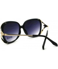 Square Womens Luxury Metal Ribbon Arm Ovesized Butterfly Diva Sunglasses - Black - C011YW4A3PX $8.29