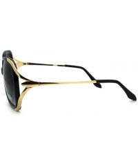 Square Womens Luxury Metal Ribbon Arm Ovesized Butterfly Diva Sunglasses - Black - C011YW4A3PX $8.29