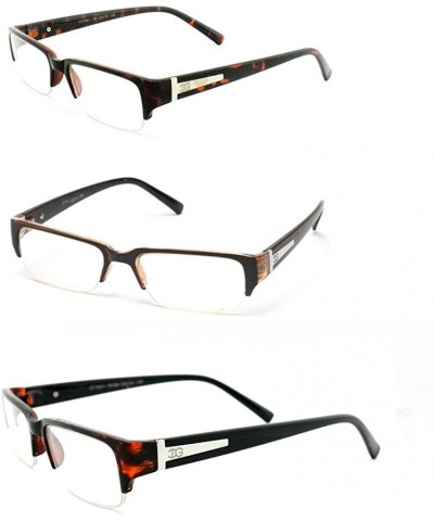 Wayfarer Unisex Clear Lens Sleek Half Frame Slim Temple Fashion Glasses - C111T1626WV $46.68