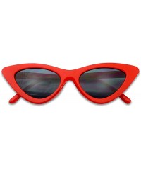 Goggle Retro Vintage Lolita Cat Eye Clout Goggle Style Tinted Lens Sunglasses - Red Frame - Black - CZ18EG6X0K9 $7.58