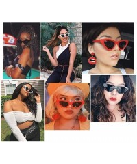 Goggle Retro Vintage Lolita Cat Eye Clout Goggle Style Tinted Lens Sunglasses - Red Frame - Black - CZ18EG6X0K9 $7.58