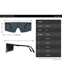 Oversized Oversized Shield Sunglasses Flat Top Gradient Lens Rimless Eyeglasses Women Men - Pink - CW199HR8XQR $27.00