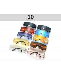 Oversized Oversized Shield Sunglasses Flat Top Gradient Lens Rimless Eyeglasses Women Men - Pink - CW199HR8XQR $27.00