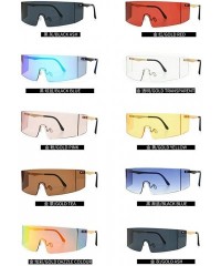 Oversized Oversized Shield Sunglasses Flat Top Gradient Lens Rimless Eyeglasses Women Men - Pink - CW199HR8XQR $27.00