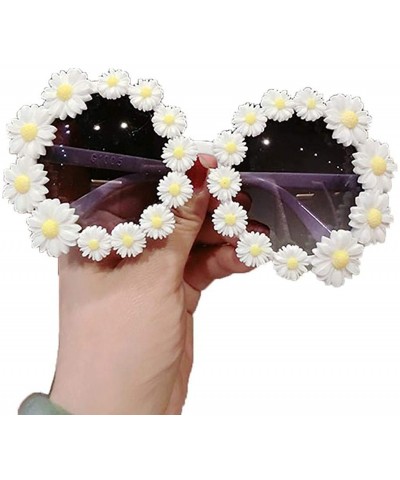 Round Women Fashion Beach Flower Decor Round Frame Sunglasses Sunglasses - Type 21 - CI199HLGN7S $41.86