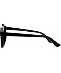 Square Unisex Designer Fashion Sunglasses Hipster Square Frame Flat Lens UV 400 - Black Gold - CS188K8I7YZ $12.61