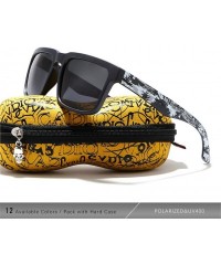 Goggle Eye-Catching Function Polarized Sunglasses for Men Matte Black Frame Fit Skull Zipper Case C5 - CR194O3Z0E7 $27.89