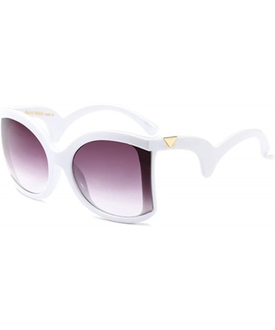 Goggle 2018 Clear Oversized Square Sunglasses Women Gradient Super Star Fashion Brand - White - CD189KNGK3R $13.49