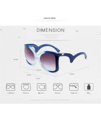 Goggle 2018 Clear Oversized Square Sunglasses Women Gradient Super Star Fashion Brand - White - CD189KNGK3R $13.49