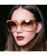 Goggle 2018 Clear Oversized Square Sunglasses Women Gradient Super Star Fashion Brand - White - CD189KNGK3R $13.49