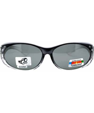 Sport 2 Womens Polarized Rhinestone Fit Over Ombre Sunglasses Wear Over Eyeglasses - 1 Grey / 1 Brown - CD18EDNG7KY $44.94