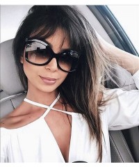 Goggle 2018 Clear Oversized Square Sunglasses Women Gradient Super Star Fashion Brand - White - CD189KNGK3R $13.49