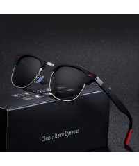 Oversized Classic Brand Polarized Sunglasses Men Women Vintage Retro Black Black C01 - Black Black C01 - CX18XE0OHKW $9.75