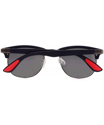 Oversized Classic Brand Polarized Sunglasses Men Women Vintage Retro Black Black C01 - Black Black C01 - CX18XE0OHKW $9.75