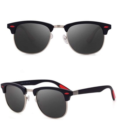 Oversized Classic Brand Polarized Sunglasses Men Women Vintage Retro Black Black C01 - Black Black C01 - CX18XE0OHKW $9.75